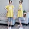 Korean-Style Maternity Summer T-Shirt and Mid-Length Dress Two-Piece Set