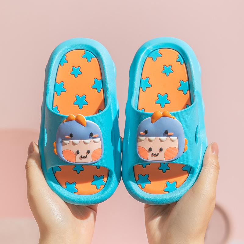 Cute Cartoon Dinosaur Summer Slippers New Fashion Soft Soled Children Shoes Popular Anti Slip Kids Home Slippers Pantuflas Niño