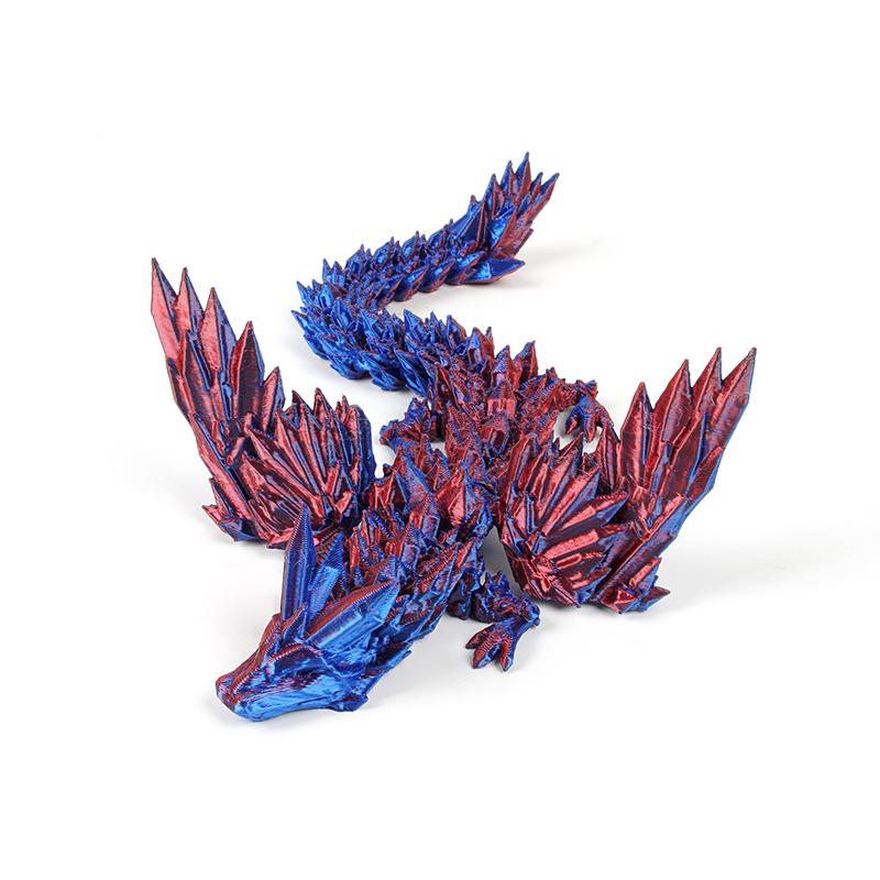 Creative 3D Printed Dragon Ornaments Flexible Articulated Gradient Color Dragon Crafts Children'S Toy Sets Gifts Desktop Decoration