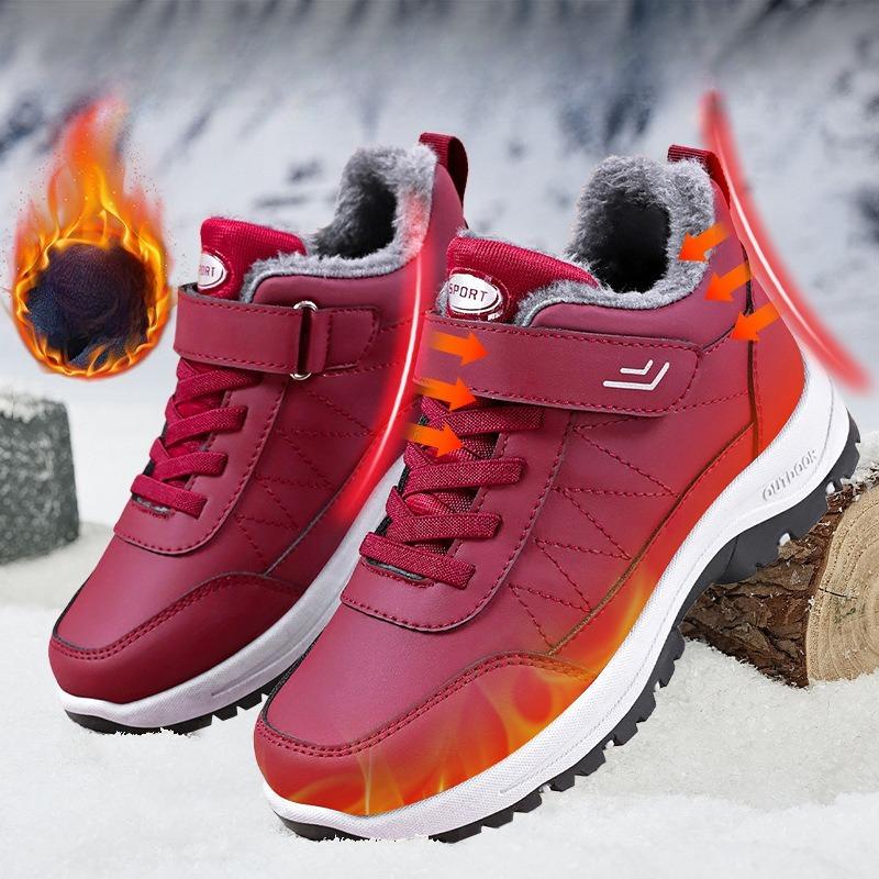 Męskie i Damskie Zimowe Ciepłe Śniegowce Plus Size z Podszewką z Futerka, Botki do Kostki, Antypoślizgowe Buty Turystyczne, Buty Bawełniane