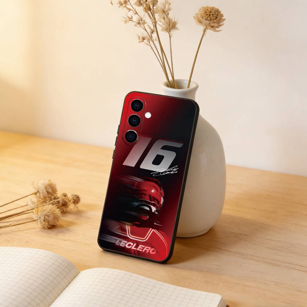 Sports Charles Leclerc Phone Case For Samsung Galaxy A73,A72,A71,A70,A53,A52,A51,Soft Silicone Black Cover