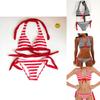 Stylish Striped Women Swimsuit Sexy Bikini Set Perfect For Summer Adventures