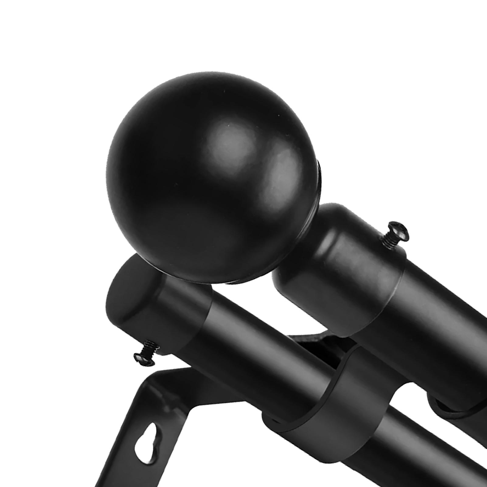 

Двойной карниз Современный Прочный Металлический с Шарообразными Наконечниками Раздвижной Двойной Карниз для Кухни Спальни Окна Офиса Черный