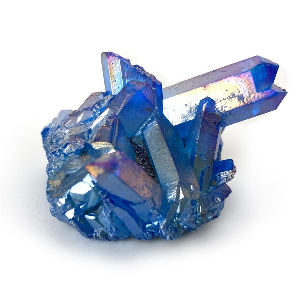 15-70g Blue Crystal Geode Electroplated Blue Crystal Pillar Energy Healing Mineral Stone Rock Home Decor Geode Amethyst