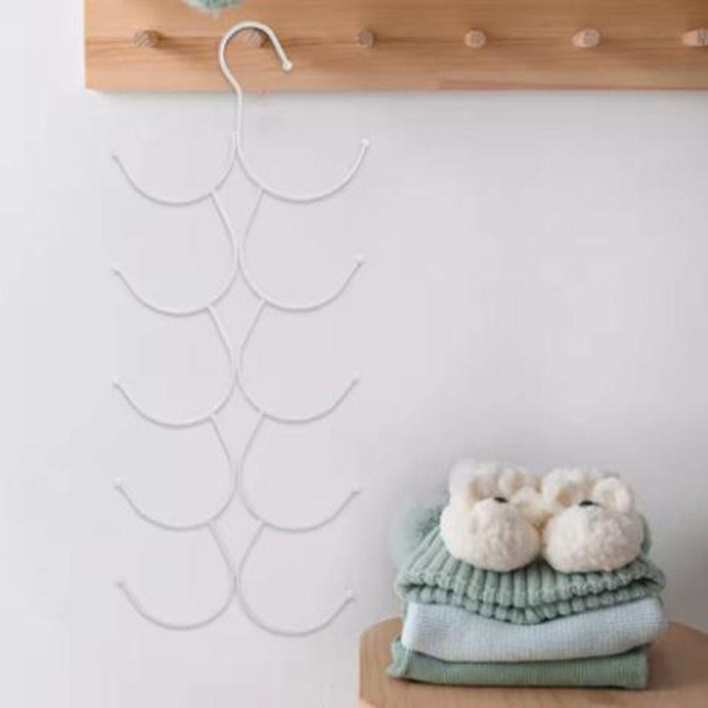 2Pcs Space Saving Belt Scarf Storage Hanger Metal Scarf Tie Rack Multi-layer Scarf Hanger  for Home