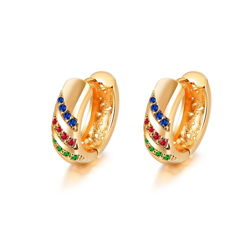 

ZHOUYANG 2024 New Classic Design Rose Gold Color Cushion Cut Cubic Zirconia Wedding Party Hoop Earrings for Women Girl ZYE829