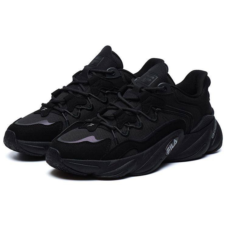 FILA Heritage Series Retro Color Block Low Top Running Shoes Men sneaker Black Purple F12M141105FBK