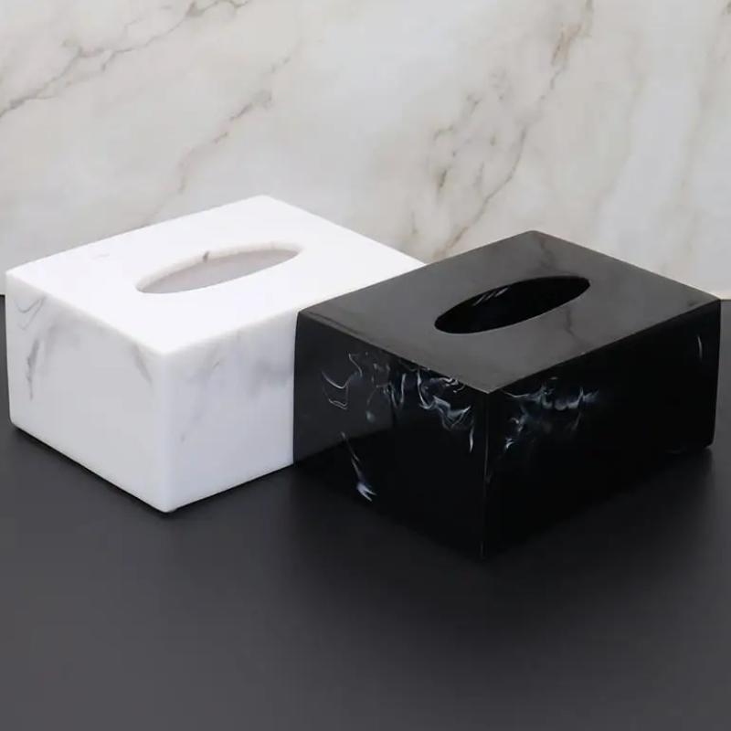 1pc Resin Tissue Box Living Room Desktop Decor Coffee Table Tissue Storage Box Bathroom Decoration Accessories Toilet Utensils