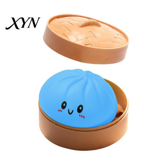 Stress Relief Toy Steamed Bun Squeeze Toy, Cute Dumpling Ball, Calming Fidget Slow Rising Decompression for Desk, Kawaii Gift Glitter