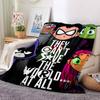 1pc Teen Titans Go! Flannel Throw Blanket - HD Printed Lightweight Soft Warm All-Season Blanket for Sofa, Bed, Travel, Camping 114