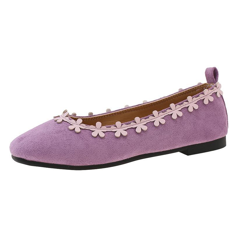 Summer new small single shoes for women with one foot and shallow mouth grandma shoes are good for women with inner high lace flats