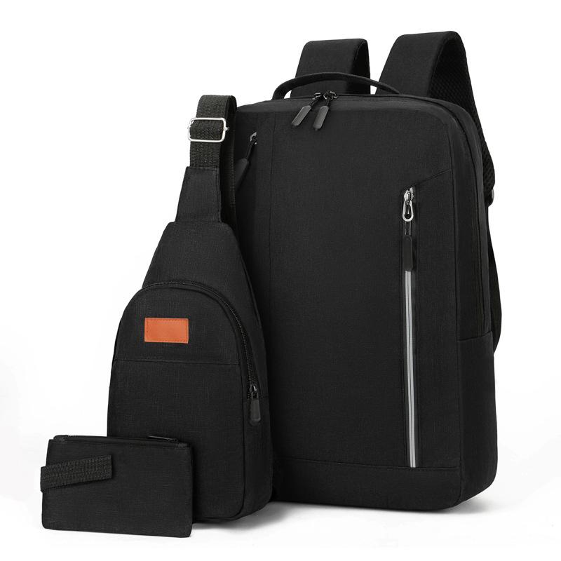 Men's light commute simple backpack new leisure travel laptop bag layered storage student bag