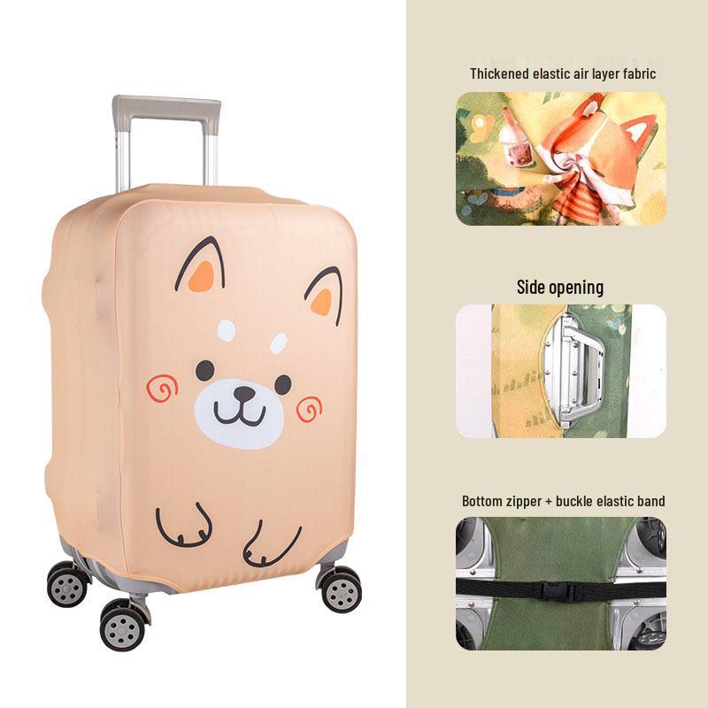 Maßgefertigter elastischer Gepäckschutzbezug mit Digitaldruck, verdickte Luftschicht für Reise-Trolleykoffer