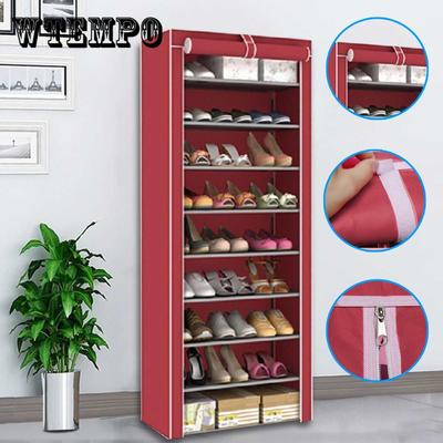 10 Tier 9 Grid Shoe Rack Detachable Dustproof Non-Woven Shoe Cabinet Home Standing Space-saving Shoes Organizer Shoe Cabinets