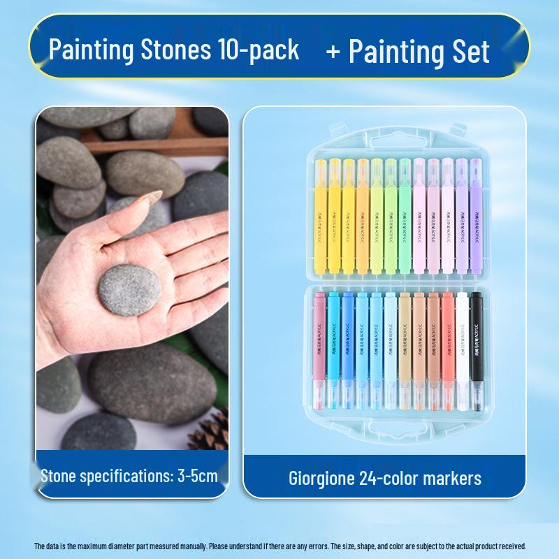 Hand-Painted Pebble Set for Kids - DIY Art & Craft Kit