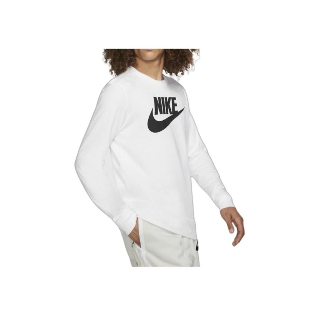 Nike Solid Print Long Sleeve T-Shirt Men Tops White CI6291-100