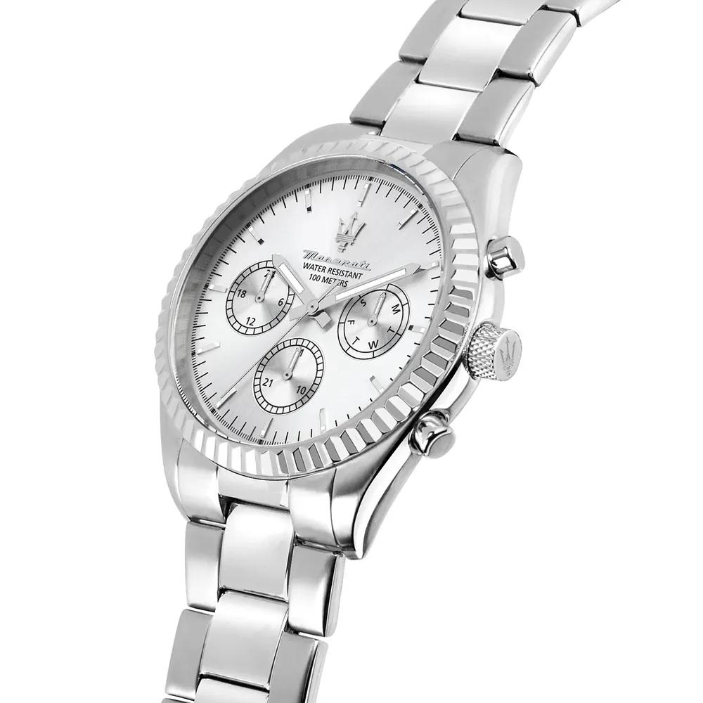 Maserati Competizione Silver Stainless Steel Gents Multifunction Quartz Day-Date 24h Dial R8853100041