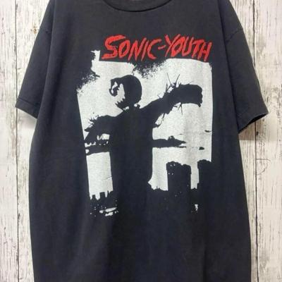 T-shirt Groupe Sonic Youth Style Rétro T-shirt en Coton Noir