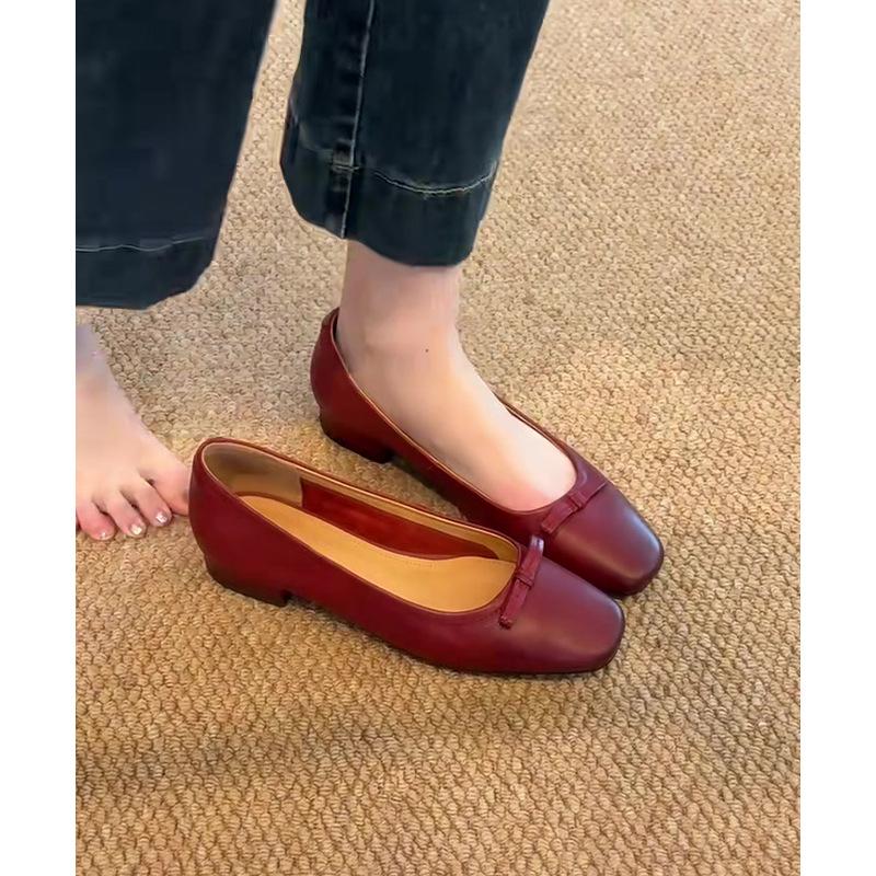 2026 Retro Bow Flat Bottom Shallow Mouth Commuter Comfortable Women's Shoes