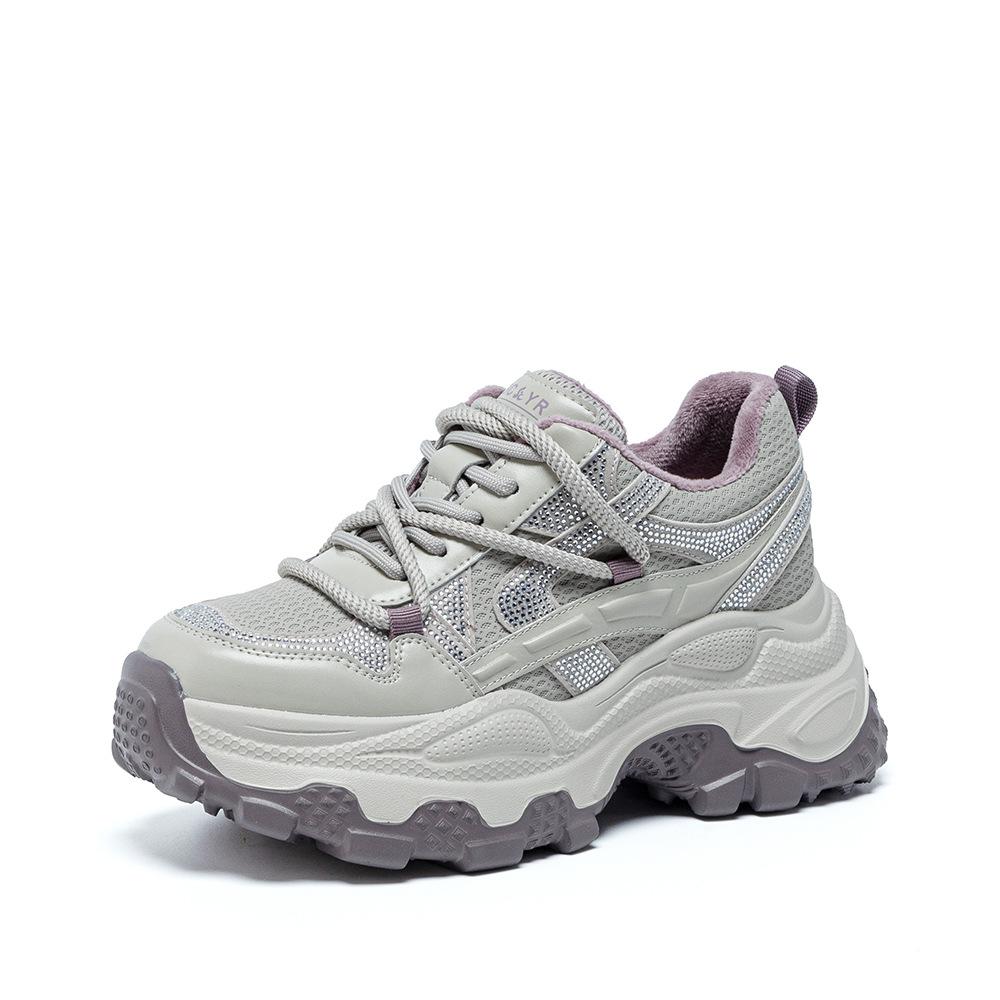 Spring New Super Fire Rhinestone Casual Sneakers Daddy Shoes Thick-soled Women's Shoes