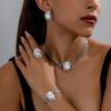 Vintage-Inspired Women's Jewelry Set: Faux Pearl Pendant Necklace, Bracelet & Earrings - Chic Plastic Pearl Accents for Casual Attire