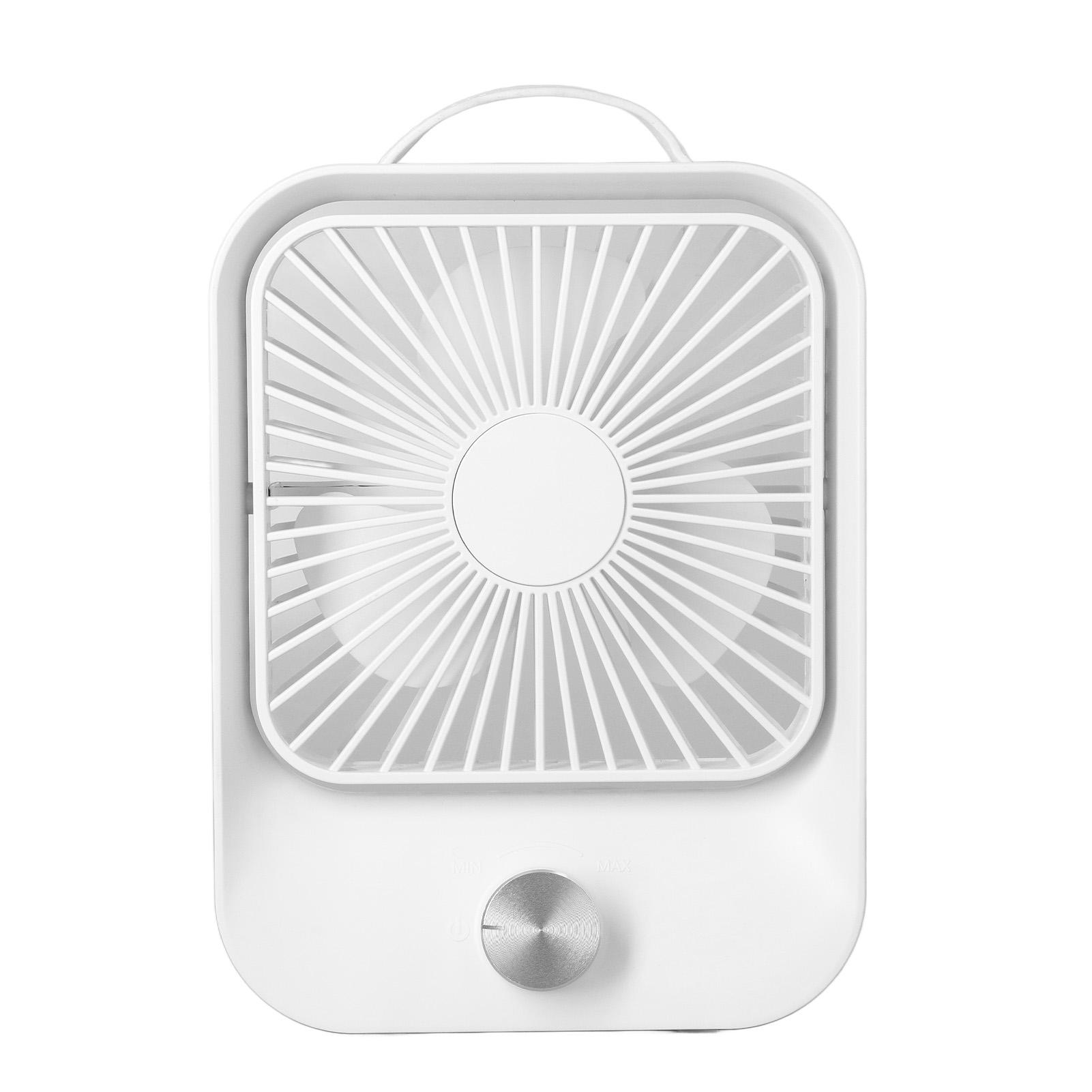 Desktop Oscillating Fan USB Charging Portable Quiet Desk Fan with Lanyard for Camping Traveling Beige