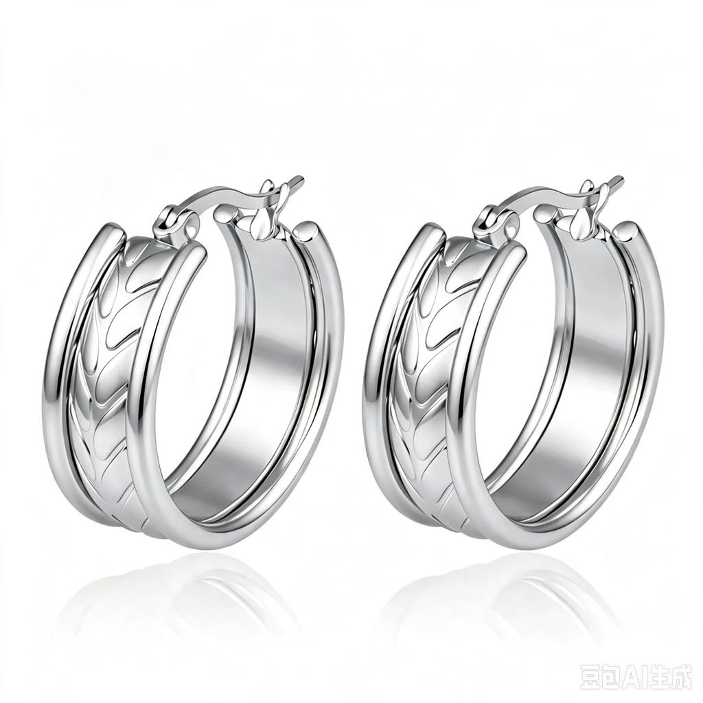 Direct supply multi-layer stainless steel earrings women's trend light luxury versatile earrings plated 18k earrings fashion