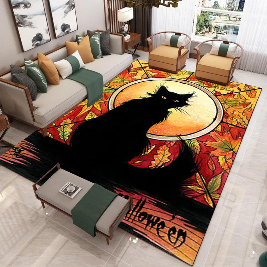 Cartoon Cat Pattern Carpet Mat Large Carpet Decoration Room Living Room Bedroom Household Floor Mat Handsome Mage Cat Carpet