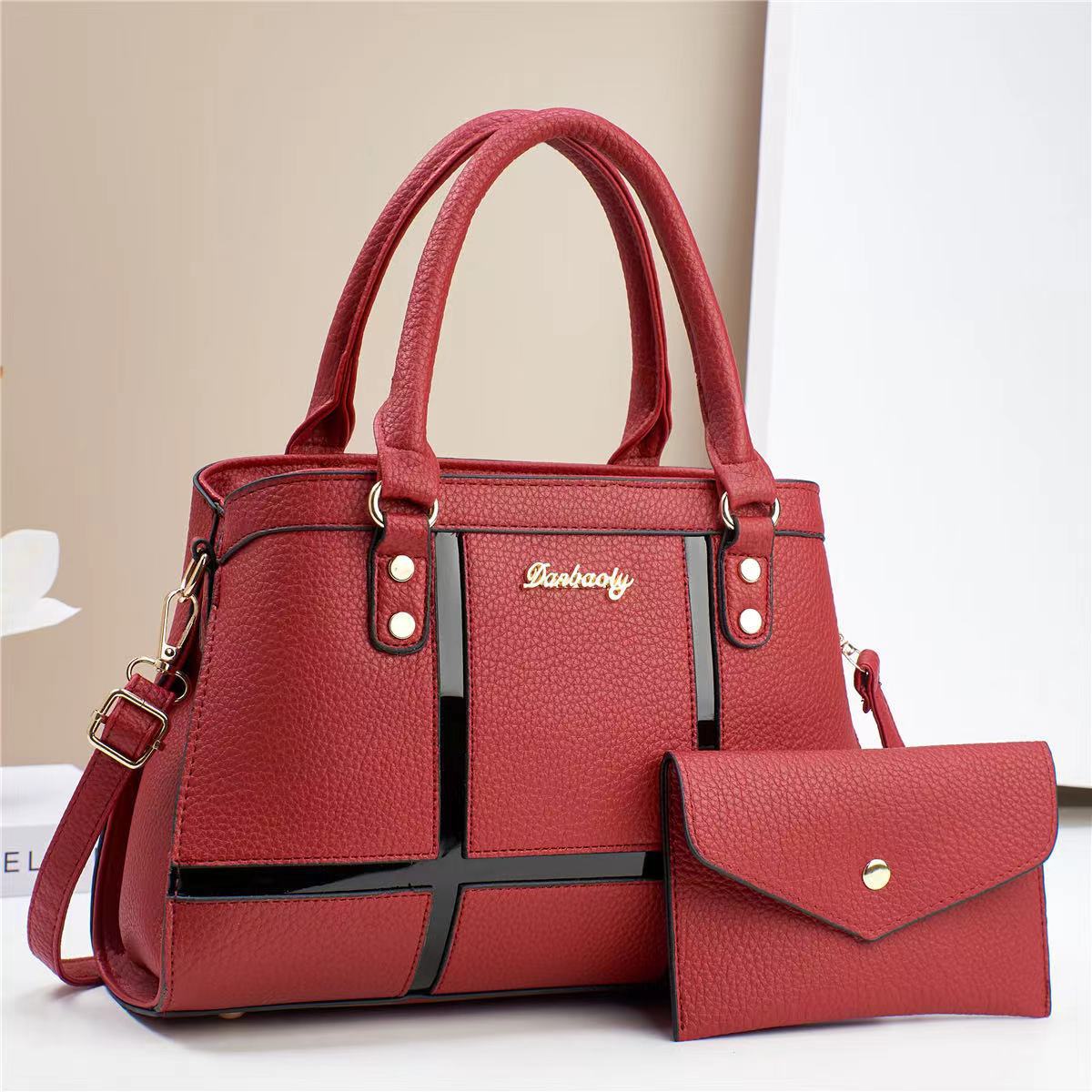 

Изысканный комплект из 2-х женских сумок, сумки из композитных материалов, женские сумки через плечо из искусственной кожи, большая сумка-мессенджер для женщин