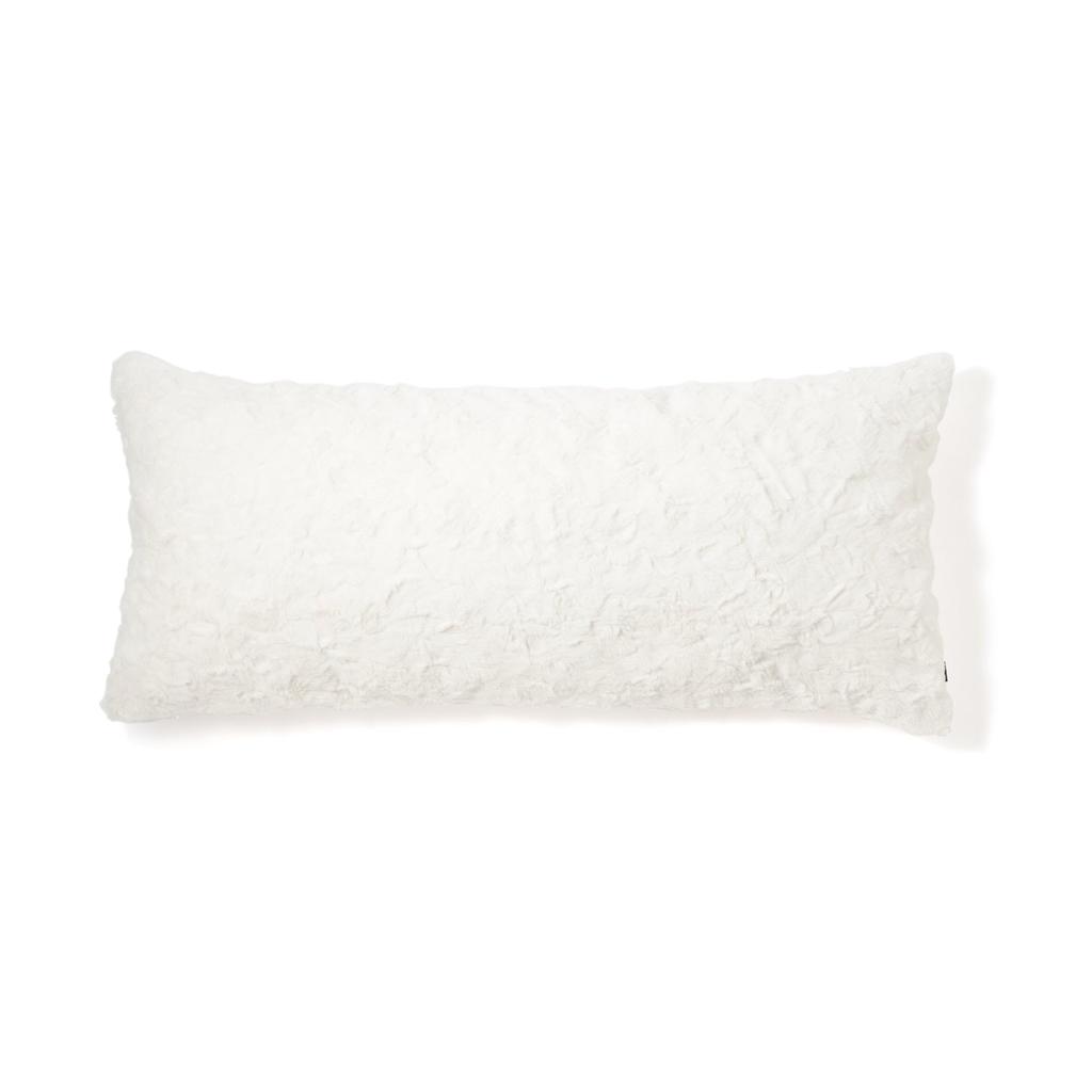 Francfranc Fur Cushion Cover, 45cm X 100cm, White (A-112) - Simple, Solid Color, Perfect for Interior Redecoration