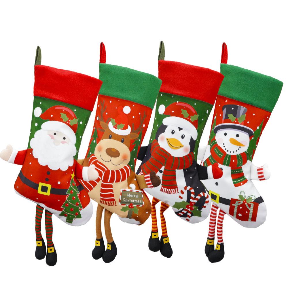 Christmas Decorations, Large Santa Elk Snowman Penguin Gift Bag, Christmas Pendant Supplies