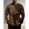Street Trend Men's Casual Pullover Top Wolf King 3D Printed Men's Loose Long Sleeve T-shirt Simple Casual Men's Long Sleeve