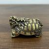 Brass Chinese Dragon Turtle Figurines Small Desk Ornaments Feng Shui Animal Home Office Decor Craft Sculpture