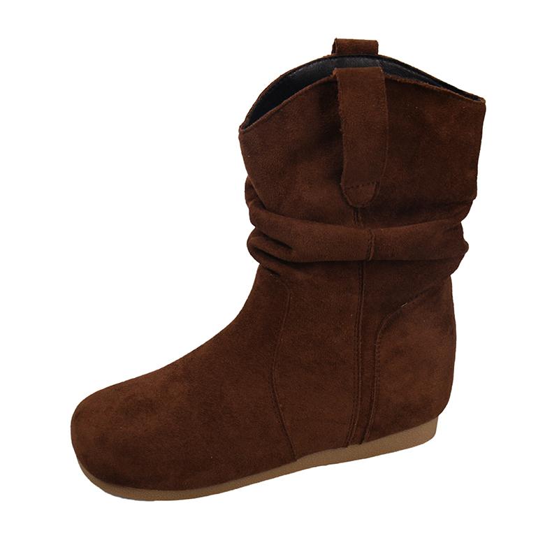 2025 Women's Fashion Suede Boots Outdoor Casual Flat Boots Comfortable Soft Bottom Short Ankle Boot Luxury Slip On Lady Shoes