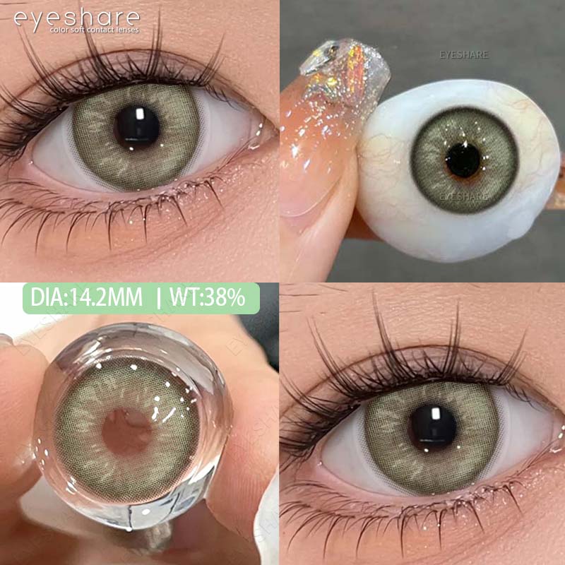 EYESHARE Colored Contact Lenses Fashion Light Blue Lenses Gray Color Lenses Dark Brown Natural Lenses Green Fashion Lenses 1 Pair