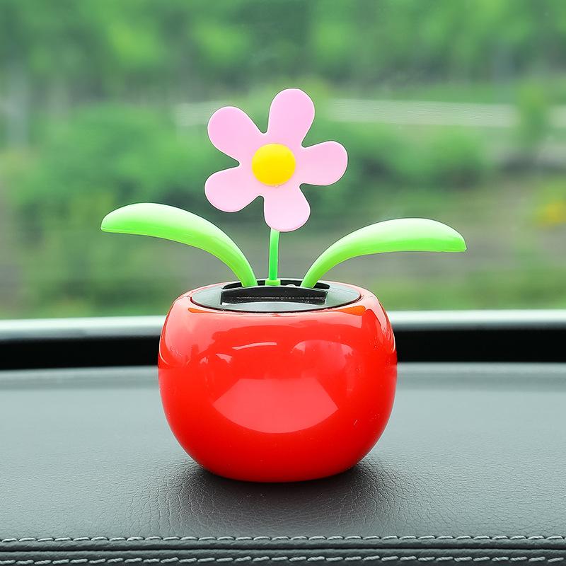 Figurines de Voiture Créatives - Appuie-têtes Tournesol Solaire Oscillant - Décorations Intérieures de Voiture