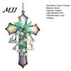 Floral Hanging Ornament Lily of The Valley Suncatcher, Acrylic Stained Glass Style Artistic Wall Decoration with Metal Chain, Elegant Window Religious