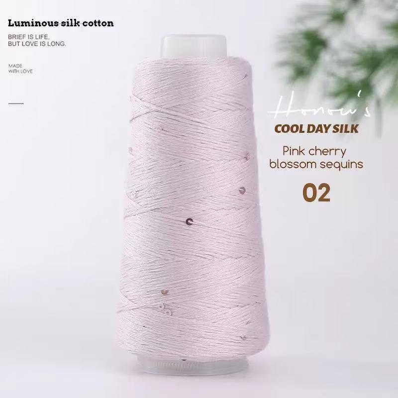 Tencel Sequin Silk Thread Wool Hat & Baby Knitting Short Sleeve DIY Kit