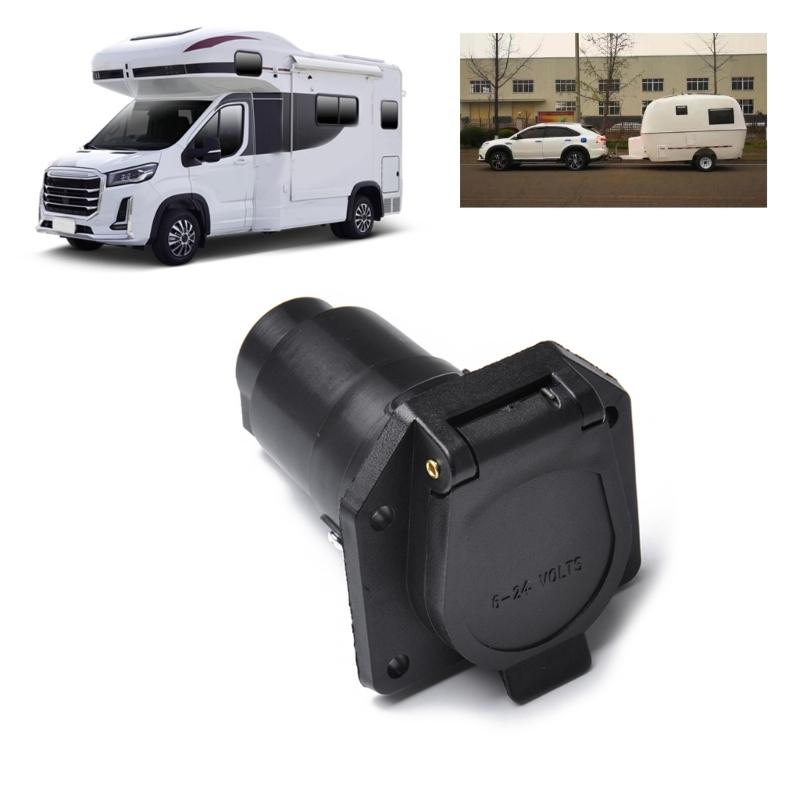 7Pin Plug Adapter Trailer Connector 12V Towbar Towing Waterproof Plugs Socket