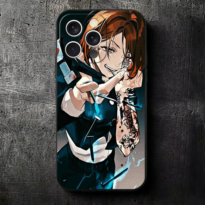 Anime Kugisaki Nobara JUJUSU Soft Phone Case for iPhone 16 16E 17 Air 15 Pro Max 14 Plus 13 Mini 11 12 7 Black Cover Back Shell