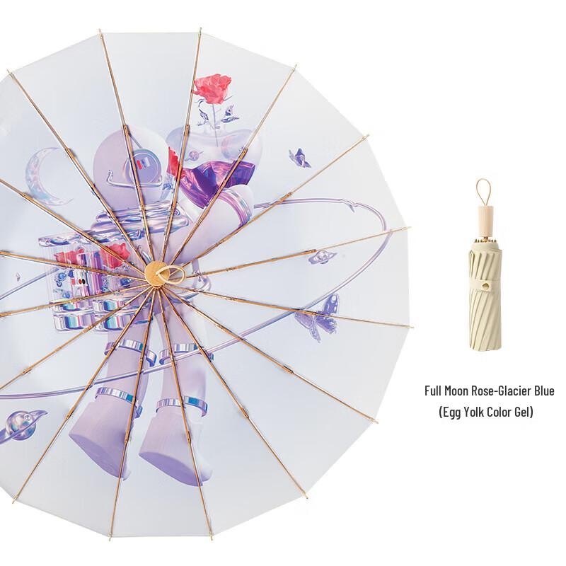 

Xuqing 16-Rib Manual Tri-Fold Sun & Rain Umbrella