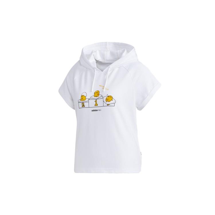 (WMNS) adidas neo x Gudetama Hooded Tee White Women s GL7233 S