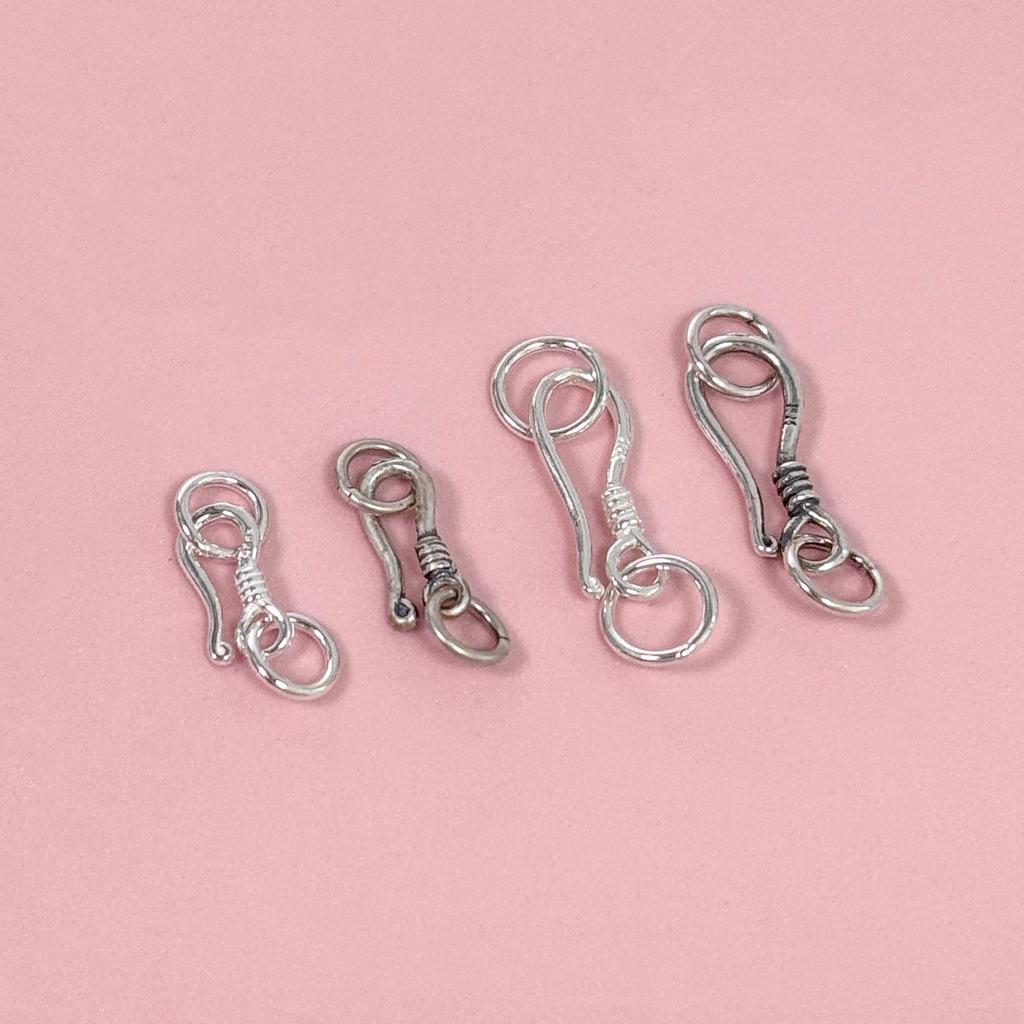 S925 Sterling Silver Fish Hook Clasp for Jewelry Making - Retro Bead Stringing & Necklace DIY Accessories