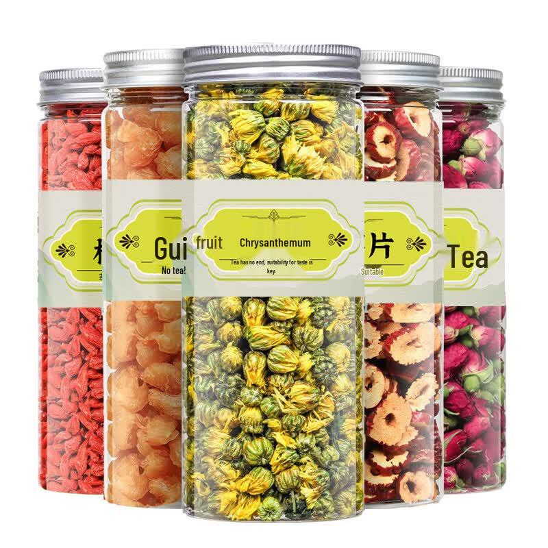 Longan, Red Date, Goji, Rose & Chrysanthemum Herbal Tea (5 Cans, 560g)