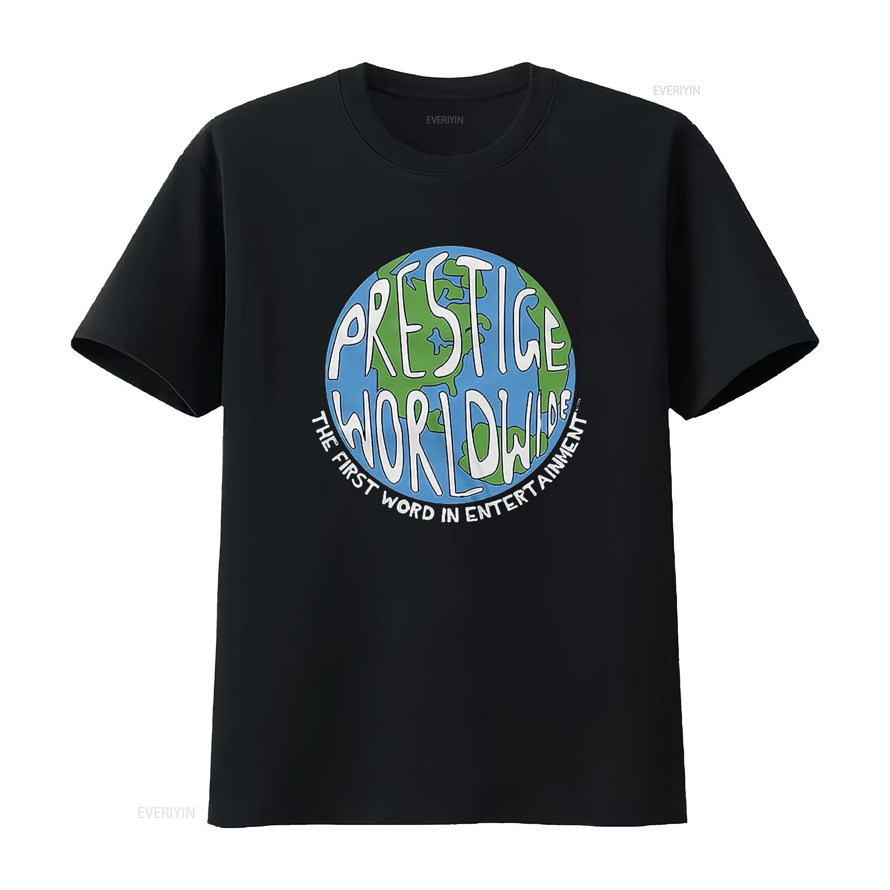 

Prestige Worldwide T Shirt vintage Washed Top For Everyday Wear Stylish Stretched designer clothes Breathable Slightly Soft 4XL