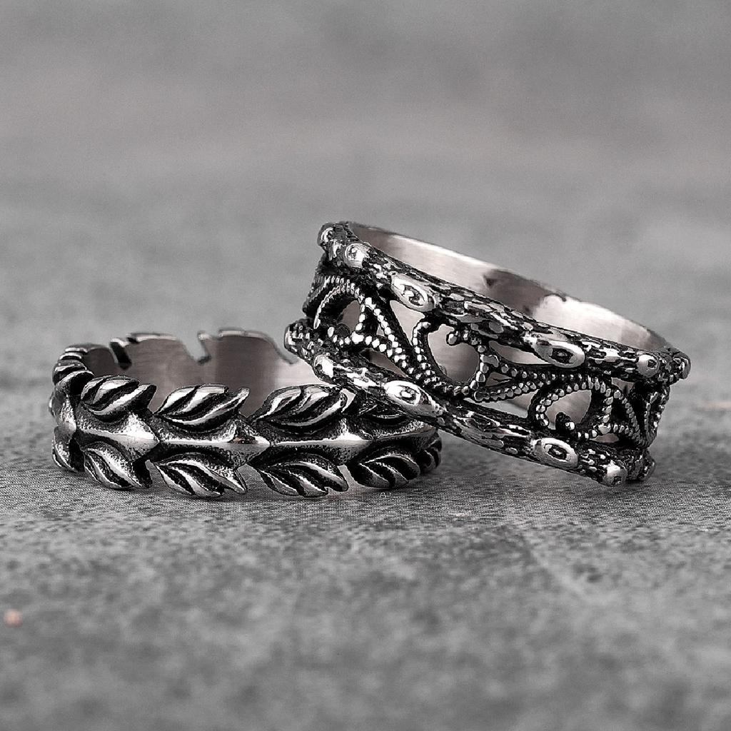 Lucky Olive Branch Stainless Steel Mens Rings Trendy Punk Amulet for Male Boyfriend Biker Jewelry Creativity Gift Wholesale