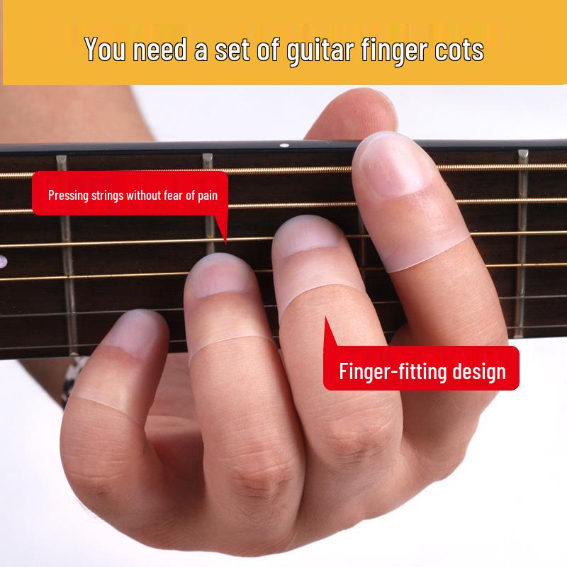 Ultra-Thin Invisible Finger Cots for Left Hand—Pain-Proof for Guitar, Ukulele & Other String Instruments