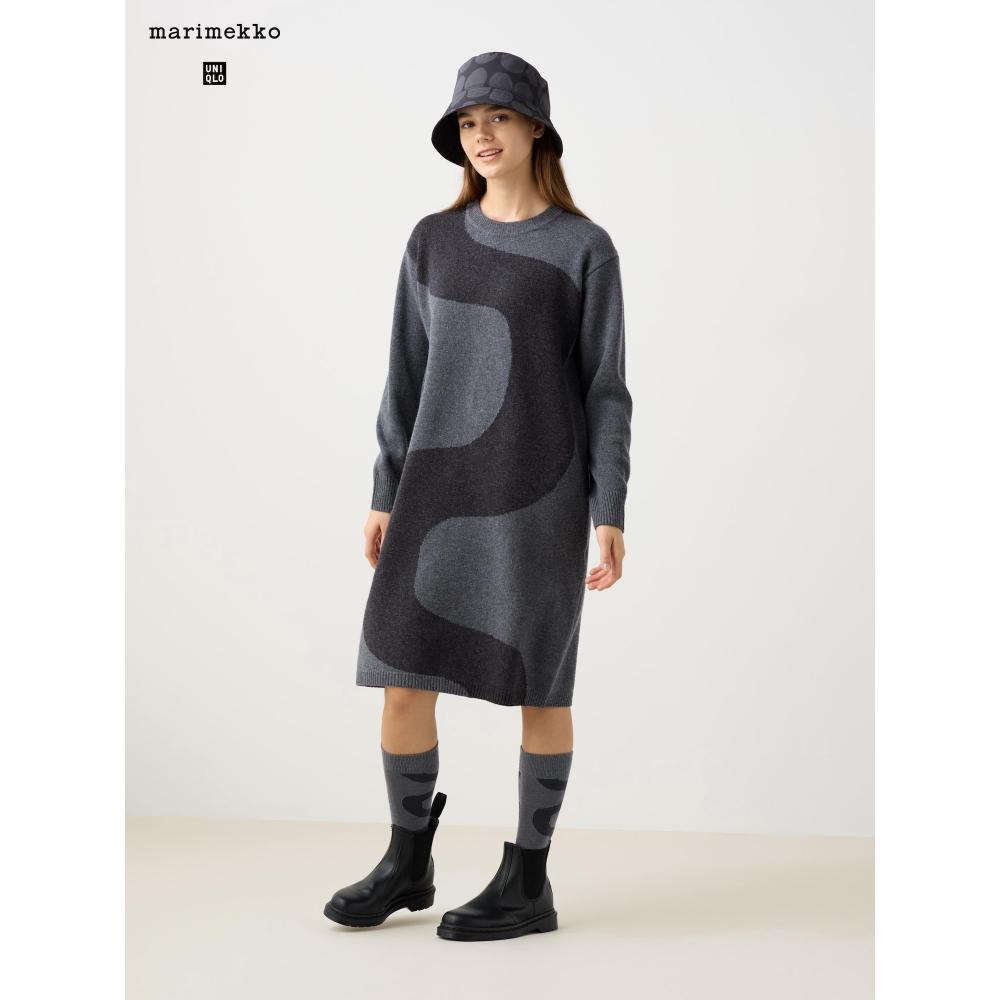 

Платье Uniqlo из овечьей шерсти с круглым вырезом 07 GRAY/WOMEN XS