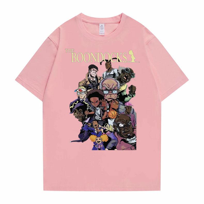 The Boondocks Huey and Riley Printed Tshirt Unisex Women Anime Cartoon Fashion Tshirt Funny Unisex T Shirts Male Hip Hop Streetwear