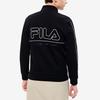 FILA Letter Embroidery Fashion Casual Small Stand Collar Knitted Long Sleeve Fleece Jacket Men Jacket Black F11M249503FBK